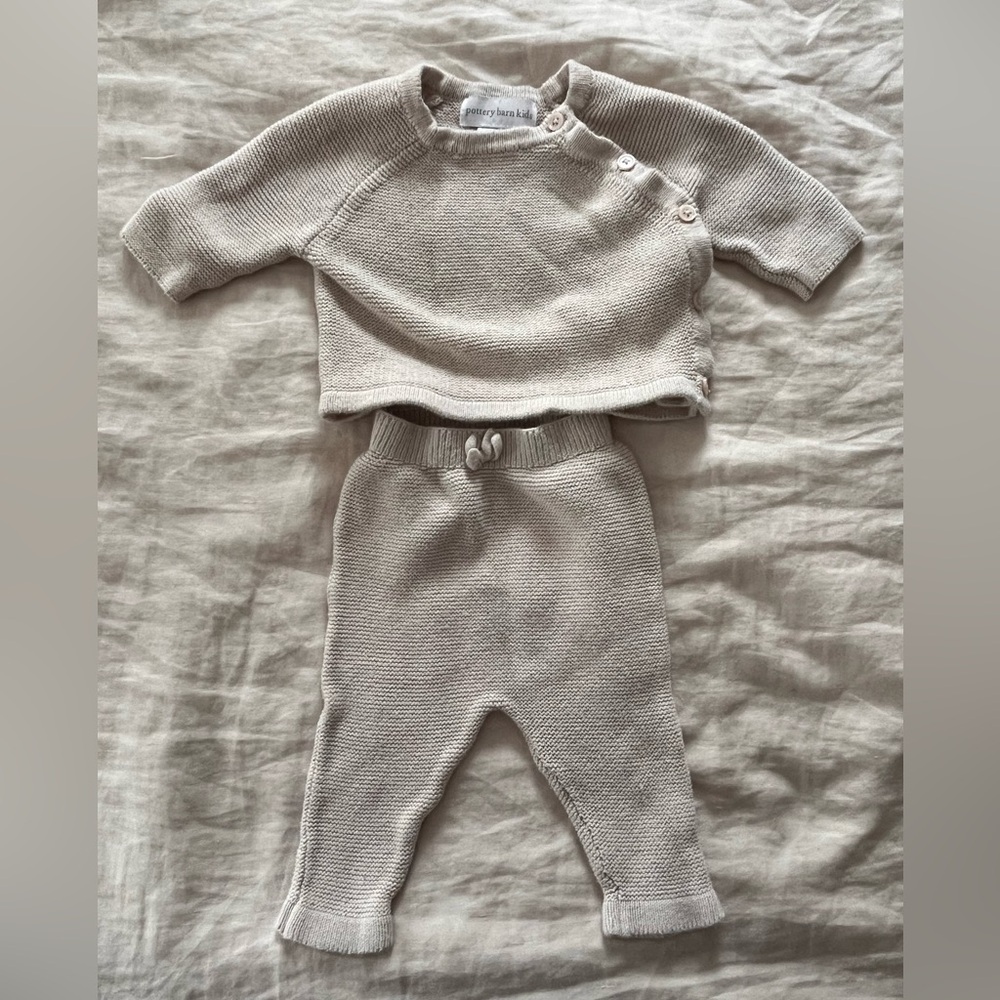 Pottery Barn Kids Cream Knit Matching Set